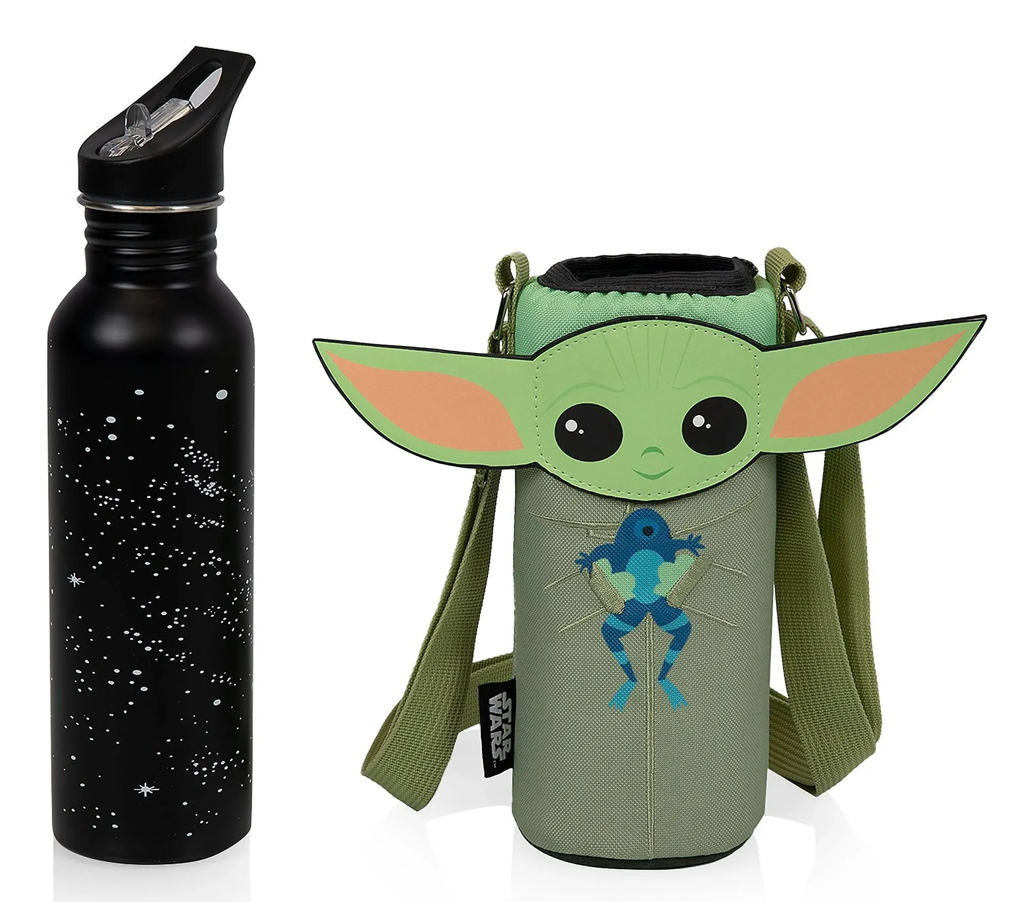 Mandalorian The Child Star Wars Bottle Cooler Tote with Bottle ,Green