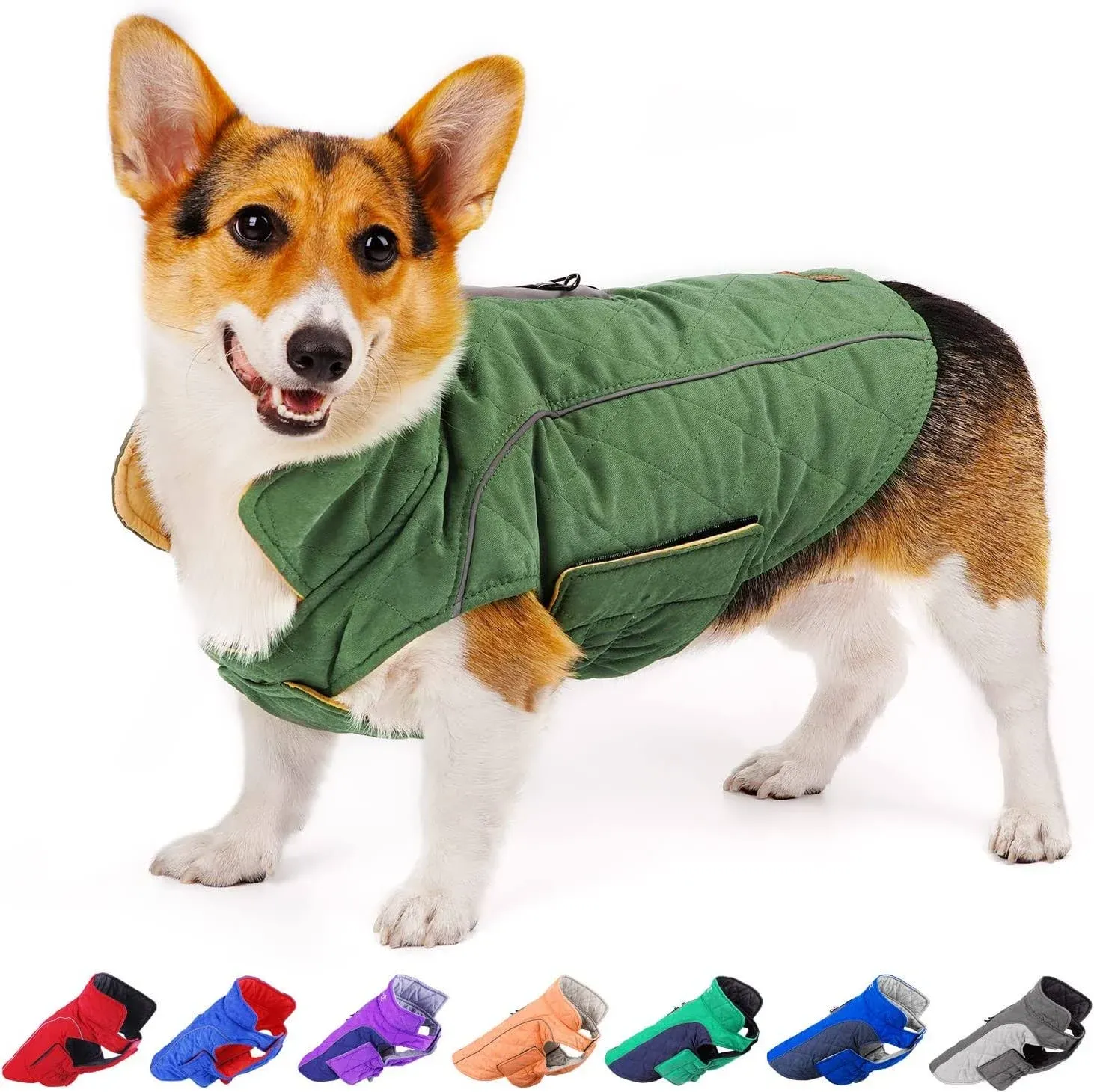 Thinkpet Dog Cold Weather Coats Cozy Waterproof Windproof Reversible Winter Dog Jacket