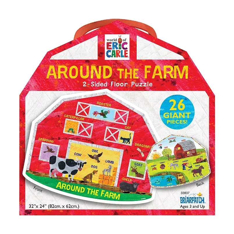 Briarpatch The World of Eric Carle Around the Farm 2-Sided Floor Puzzle, Grades PreK + (UG-33837)