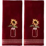 SKL Home by Saturday Knight Ltd. Sunflower In Jar 2 Pc Hand Towel Set, Wine