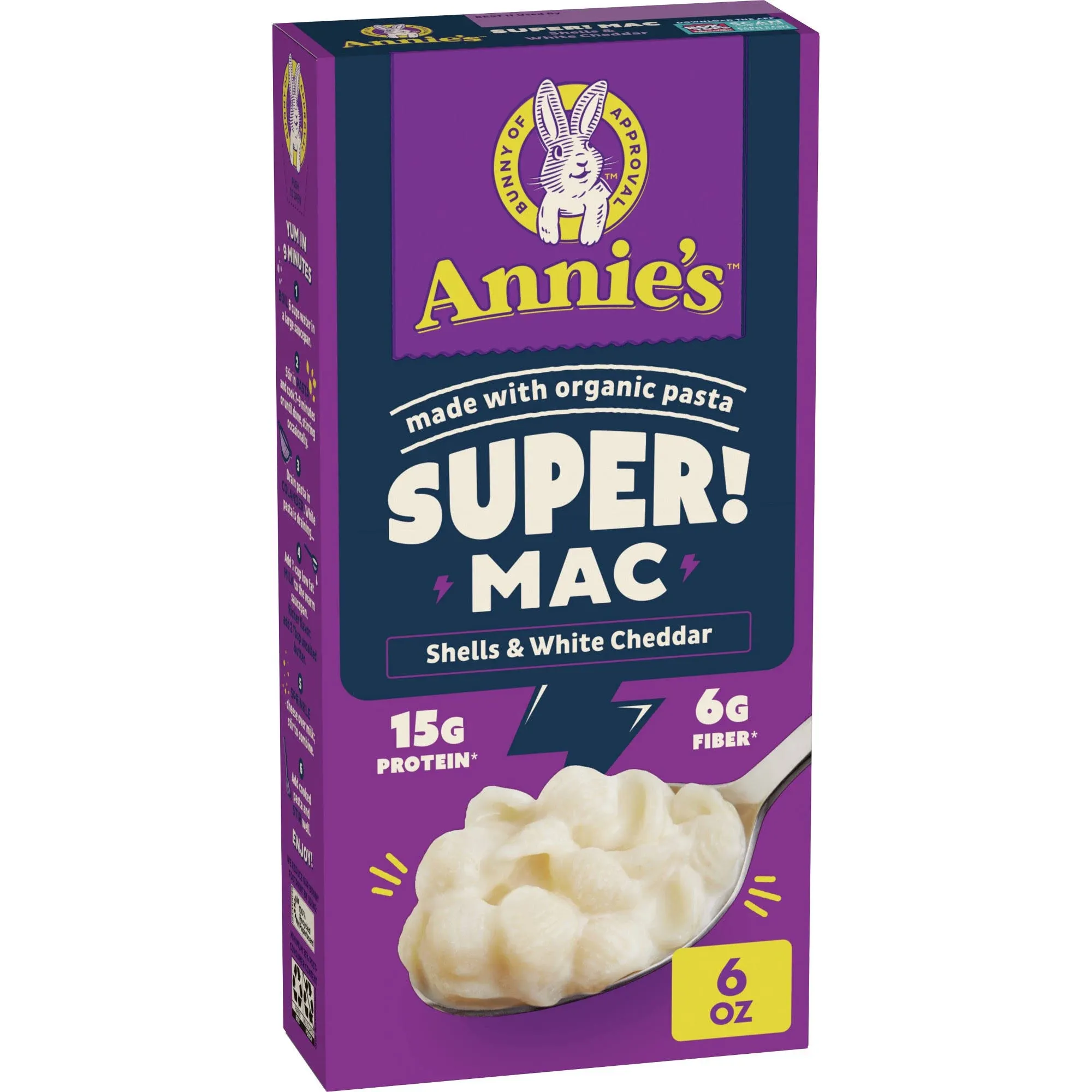 Annie's Super Mac Shells & White Cheddar Mac and Cheese - 6oz