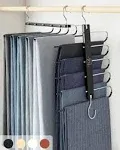 MORALVE Pants Hangers Space Saving - Hangers for Clothes Hanger Organizer - Jean Hangers Pants Rack Scarf Hanger Closet Space Saving Scarf Organizer - Magic Pants Hangers Pant Organizer 1 Pack