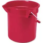 Rubbermaid Commercial Products 2.5 Gallon Brute Heavy-Duty, Corrosive-Resistant, Round Bucket, Red FG296300RED