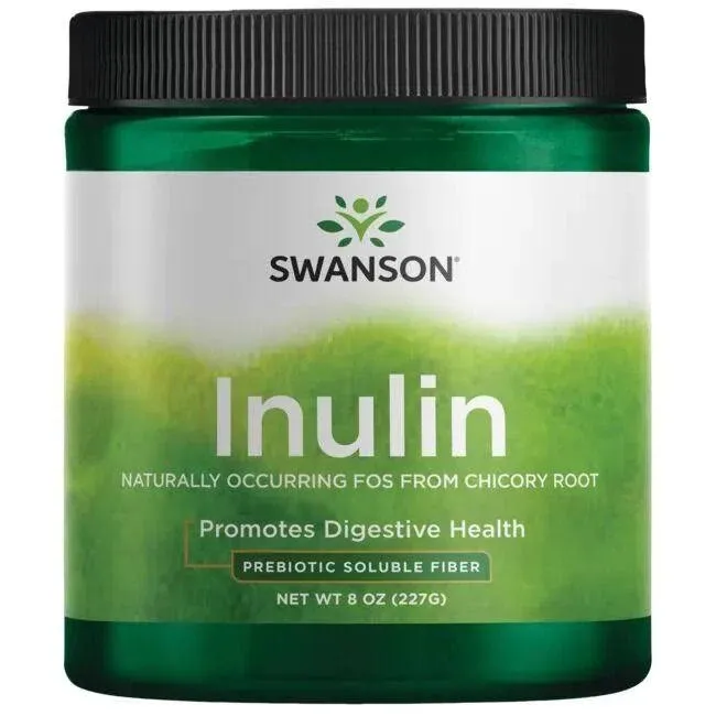 Swanson Inulin Powder Promotes Digestive Health 227g Prebiotic Soluble Fiber