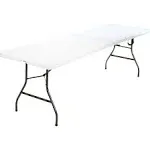 Cosco Fold-in-Half Blow Molded Table, Size: 8 Foot, White