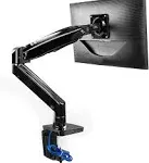 HUANUO Single Monitor Arm for 40 inch Screens, Ultrawide Computer Monitor Mount Holds 26.48 lbs, Upgraded Adjustable Monitor Stand with USB, C-Clamp & Grommet Base, VESA 75x75 or 100x100mm