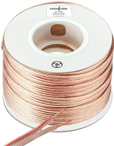 Cable 100Ft 12-Gauge Audio Stereo Speaker Wire 30.48 Meters 2 Conductor Polarity