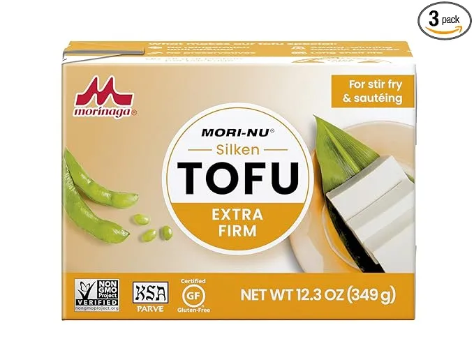 Mori-Nu Silken Tofu Extra Firm Velvety Smooth and Creamy Low Fat, Gluten-Free, Dairy-Free, Vegan, Made with Non-GMO Soybeans, KSA Kosher Parve S