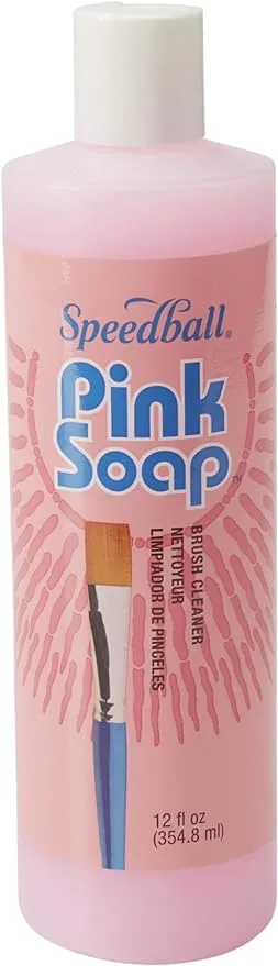 Pink Soap 12-Ounce Paint Brush Cleaner and Conditioner, Solution Cleans and Restores, Removes Dried Paint on Airbrushes and Other Artist Tools & Supplies