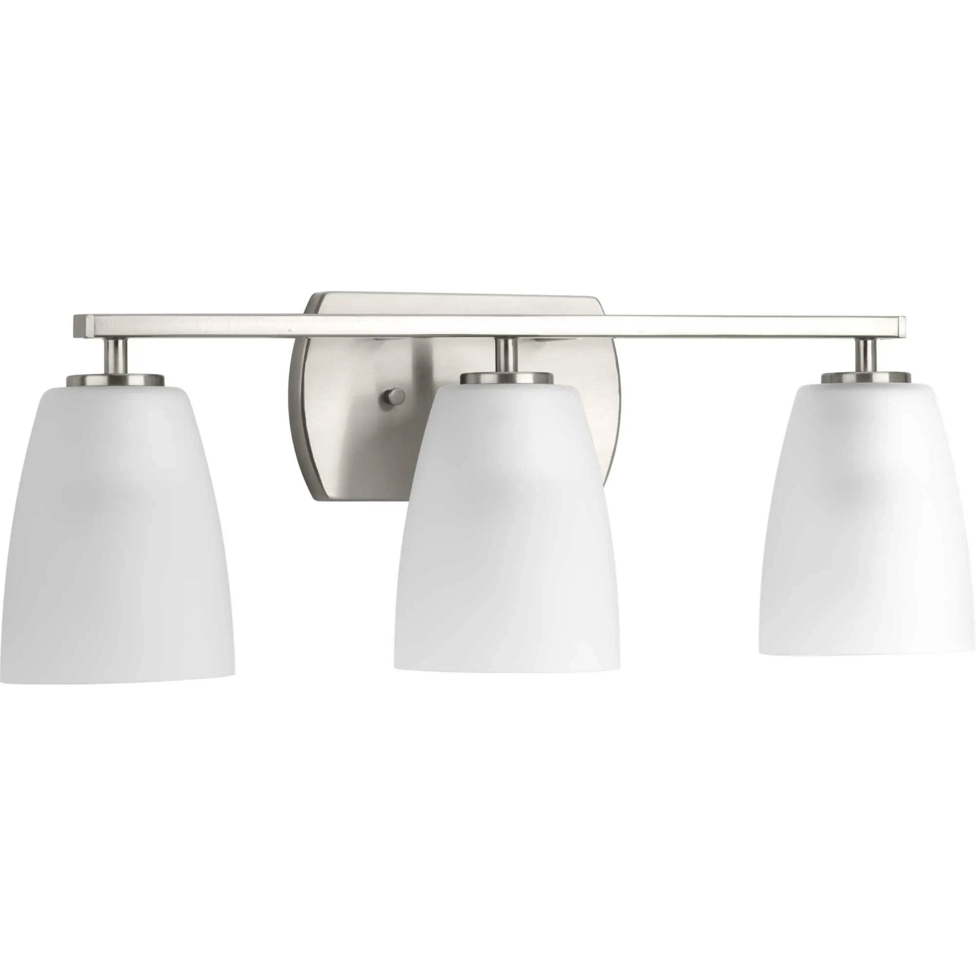 Progress Lighting P300133-009 Leap 3 Light 23 inch Bath Vanity Light in Brushed Nickel with Etched Glass