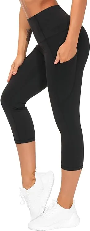 The Gym People - Pantalones deportivos gruesos de tiro alto, con bolsillos y control de abdomen, leggings para entrenar, correr, hacer yoga, para