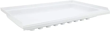 RecPro RV Shower Pan | 36" x 24" x 5" Right Drain in White | RV Shower Base | Camper Shower Pan