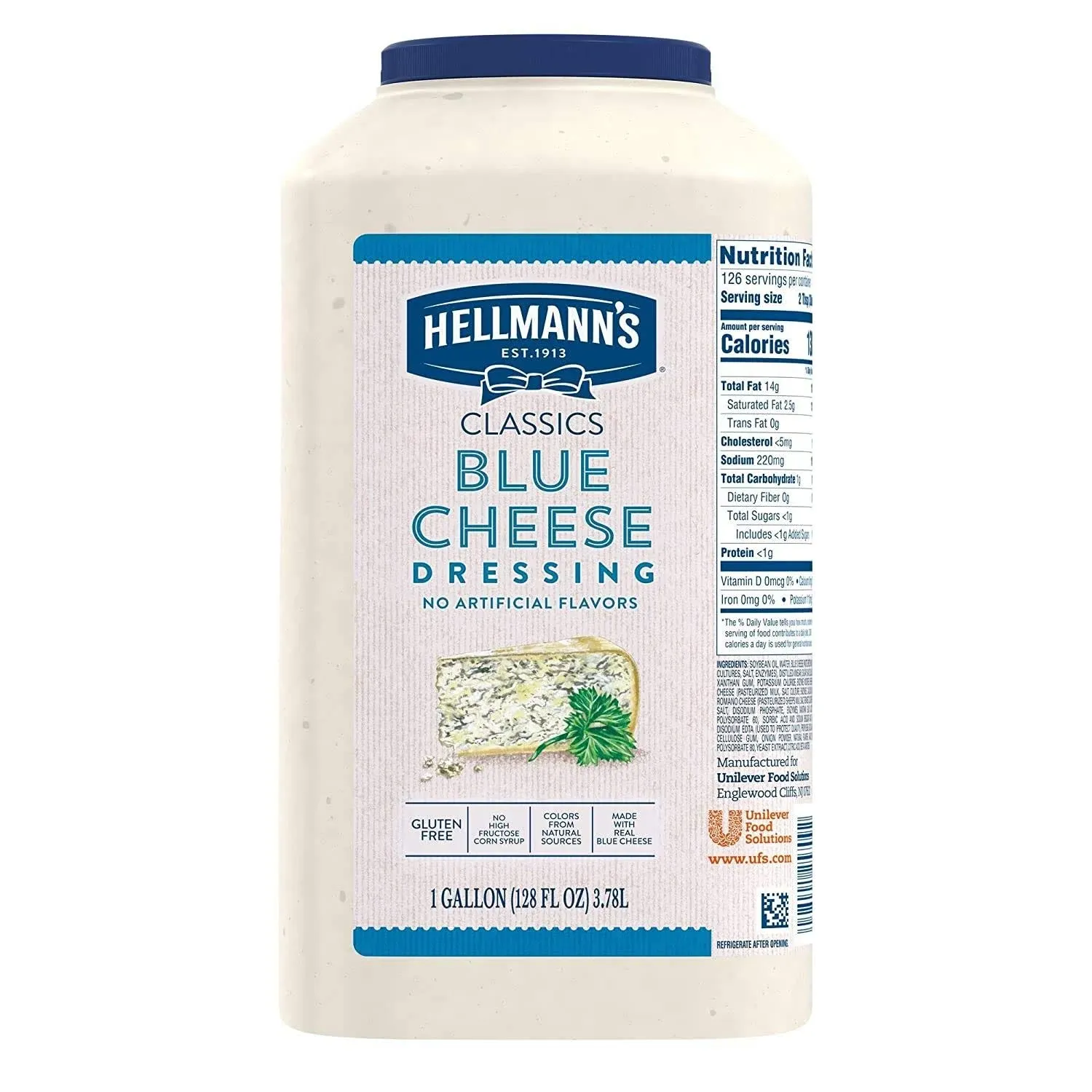 Hellmanns Dressing, Chunky Blue Cheese - 128 oz