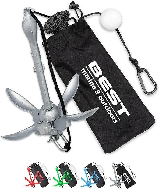 Best Marine and Outdoors Kayak Anchor, 3.5 Pound Anchor System for Kayaks, Canoes, SUP Paddle Boards & Jet Skis, Fishing, Boating & Kayaking Accessories