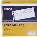 TOPS Spiral Voice Message Log Book, 2-Sided, 1-Part, 8.5 x 8.25 Inches, 8 Messages per Page, 800-Message Book (4416) , Manila