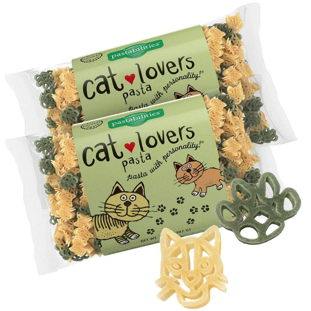 Pastabilities Fun Shaped Pasta for Kids - Cat Lovers Pasta - PURRfect Animal Theme, Non-GMO Natural Wheat Pasta, All-Natural, Kosher Certified, Made in the USA, (2 Pack,14 Oz)