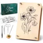 Aboofx Large Professional Flower Press Kit, 6 Layers 10.8 x 6.9 inch DIY Wood