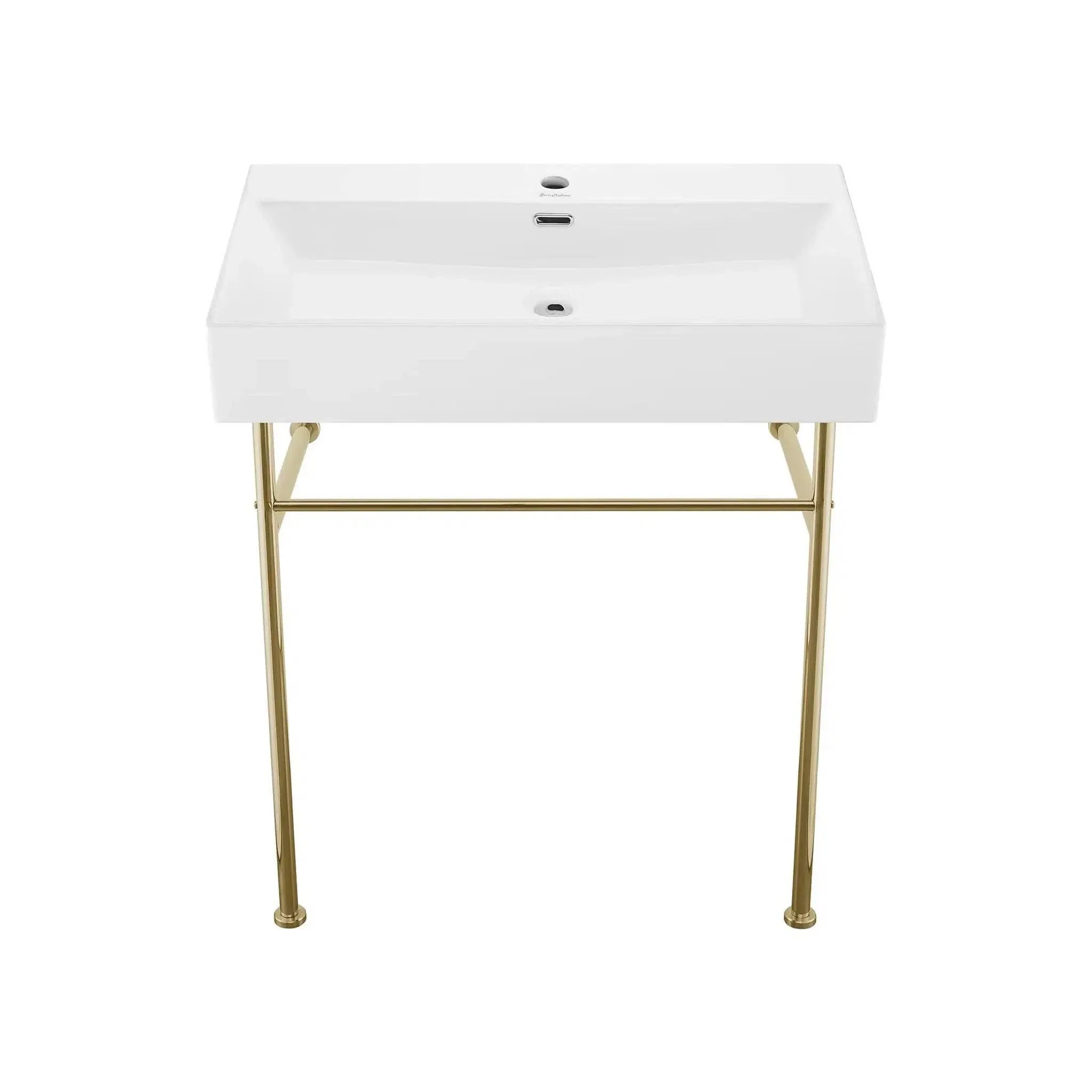 Swiss SM-CS722 Madison 30&#034; Claire Console and Sink Set - White / Gold