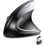 ASOYIOL Ergonomic Mouse Wireless,Rechargeable Vertical Mouse with USB Receiver,6 Buttons 800/1200/1600 Computer Mouse for Laptop PC(Right Hand,Black)