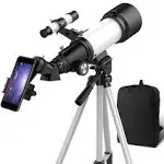 Oys Telescope, Telescopes for Adults, 70mm Aperture 400mm AZ Mount, Telescope for Kids Beginners, Fully Multi-Coated Optics, Astronomy Refractor