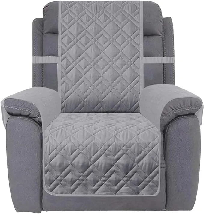 Ameritex Waterproof Nonslip Recliner Cover Stay in Place, Dog Chair Cover Furniture Protector, Ideal Recliner Slipcovers for Pets and Kids (30'', Dark Grey)