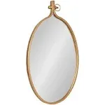 Kate and Laurel Yitro Oval Framed Wall Mirror, Gold