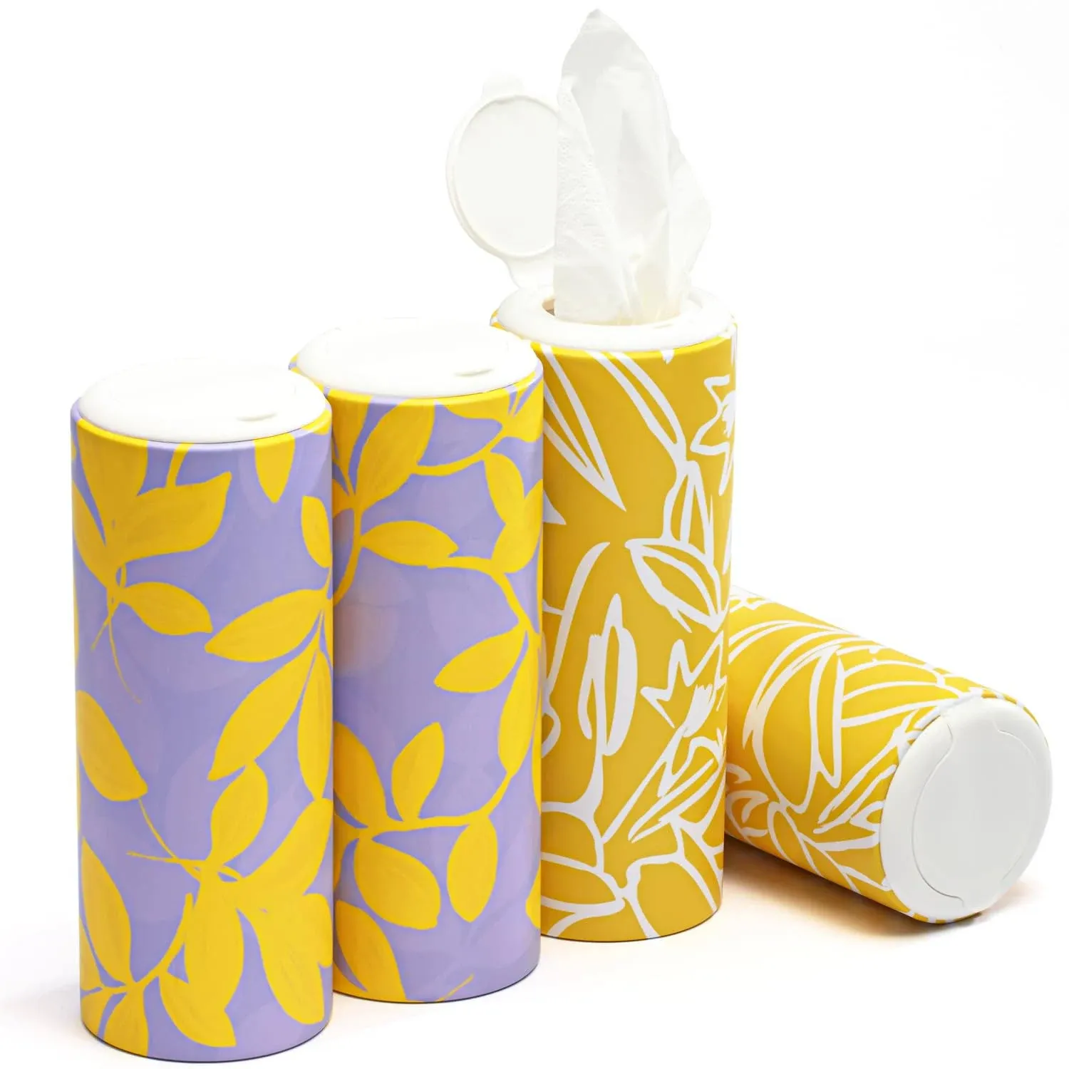 InstaDecor Car Tissues with Lotion, 4 Packs Car Tissue Cylinder, Round Tissues ...