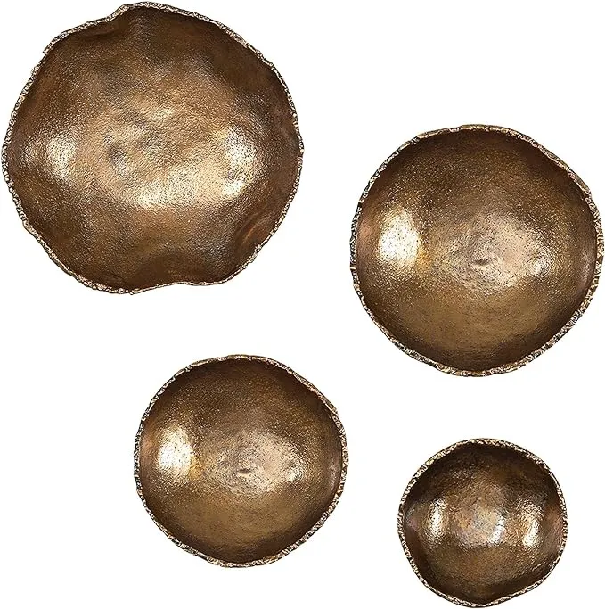 Uttermost - Lucky Coins Brass Wall Bowls (Set of 4) - 04299