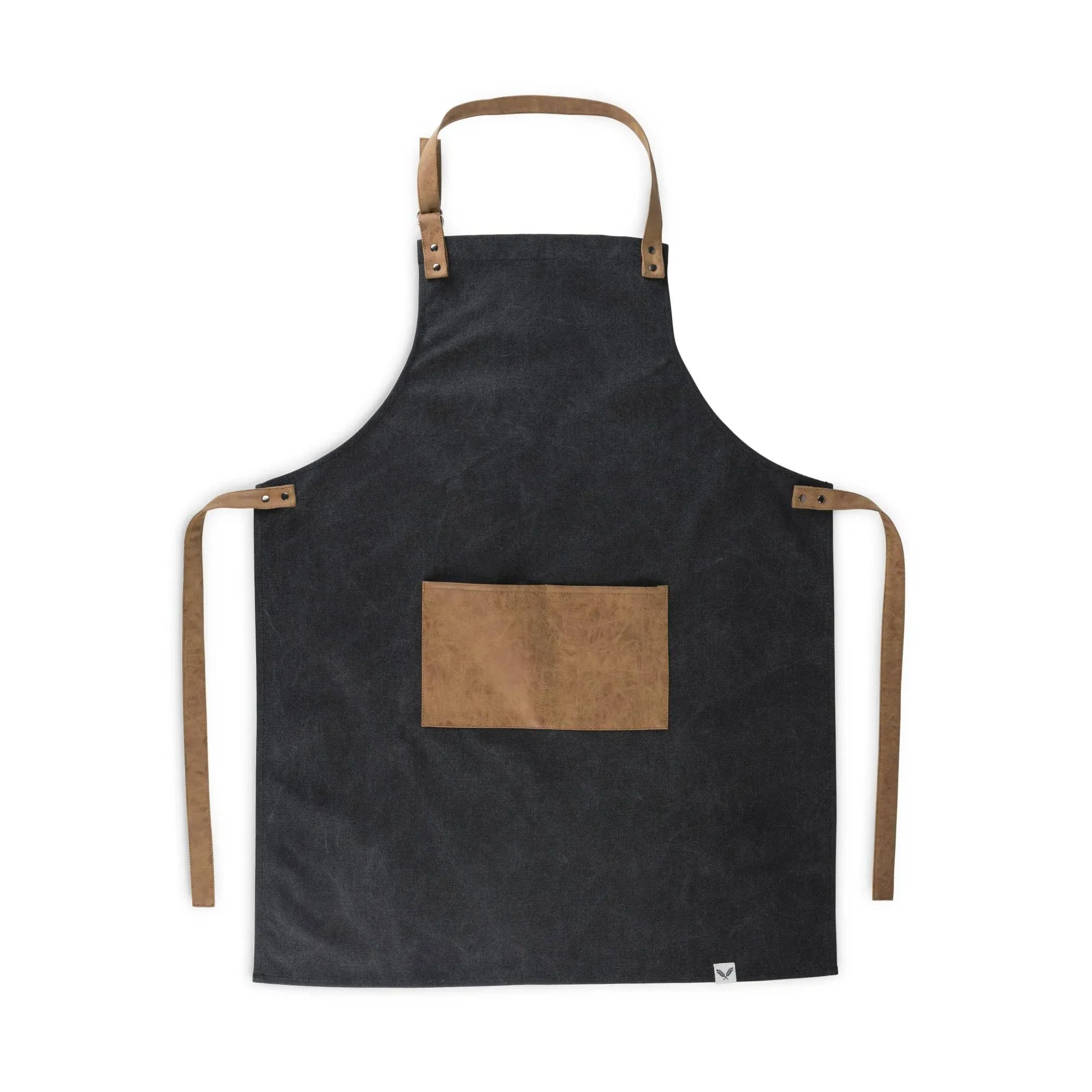 Foster & Rye Grilling Apron with Pocket, Canvas Apron for Men with Adjustable Strap, BBQ & Grill Accessories for Indoor & Outdoor Cooking, 35" x 26.75", Black