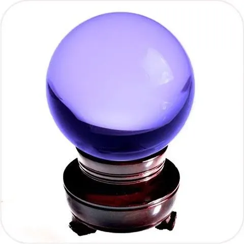 Amlong Crystal Purple Crystal Ball 150mm (6 in.) Including Wooden Stand and Gift Package