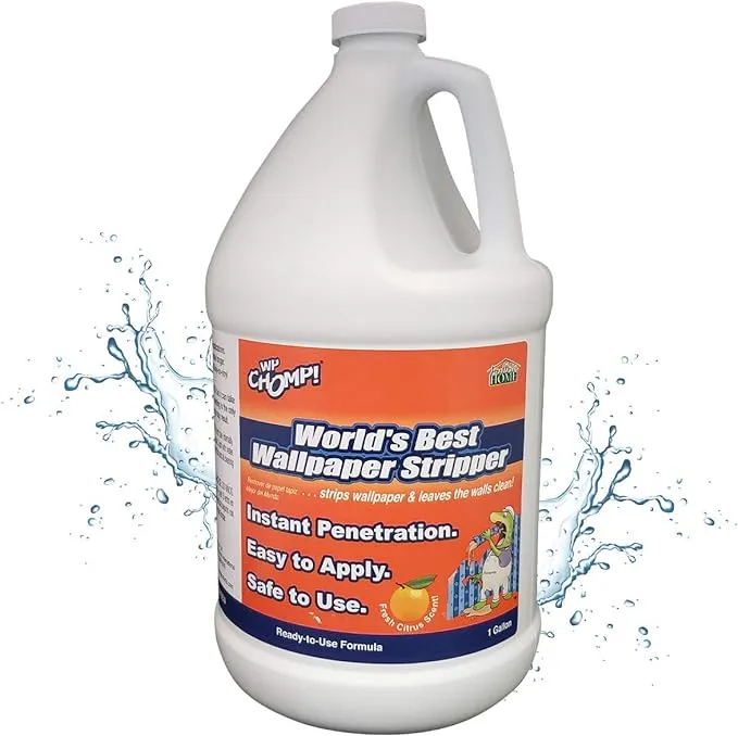 WP Chomp World’s Best Wallpaper Stripper: and Sticky Paste Remover, Citrus Scent 128 Fluid Ounces