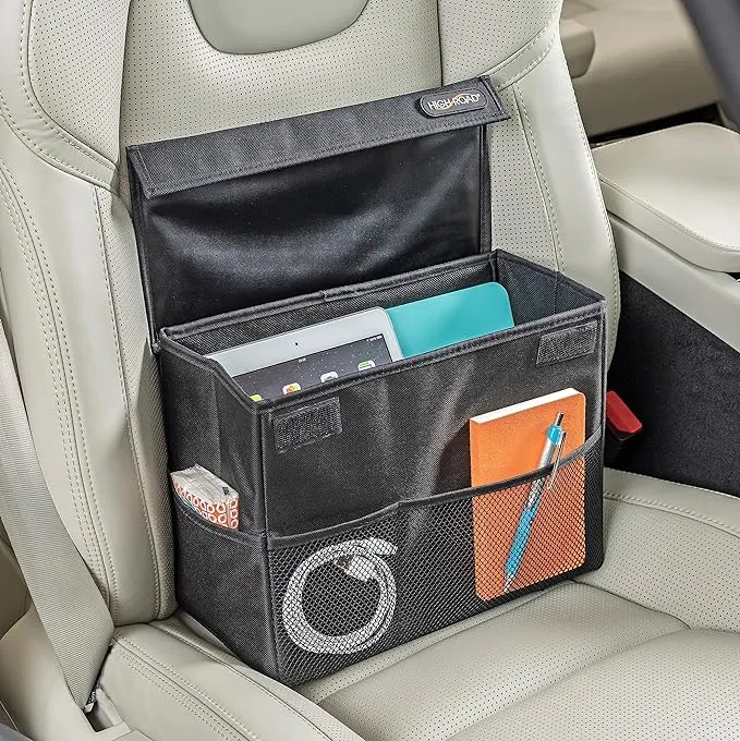 High Road Carganizer Front and Back Seat Multipurpose Car Organizer and Storage Bin with Lid