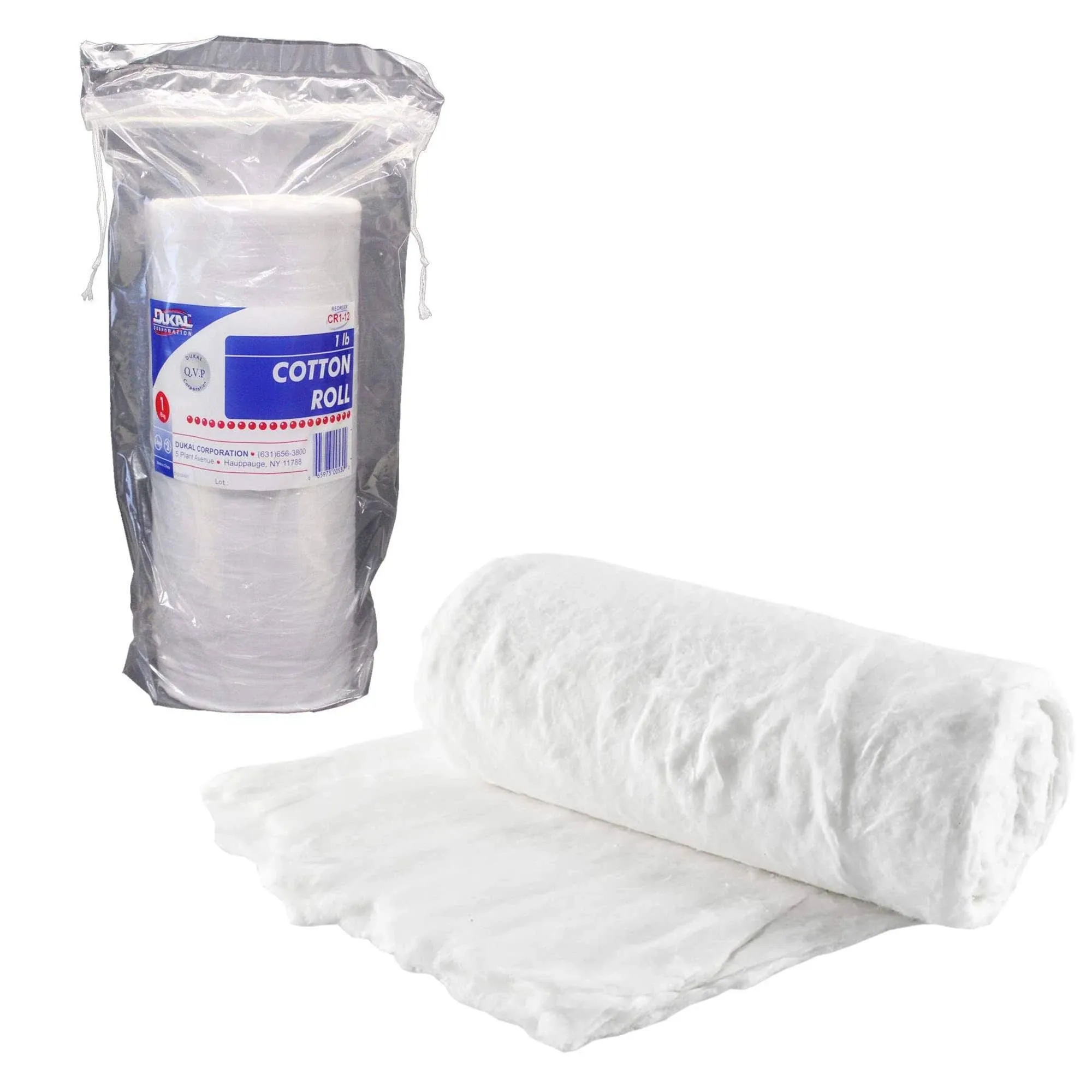 Dukal White Cotton Roll. Roll of Non-Sterile Cotton for Wound Care. Soft and ...