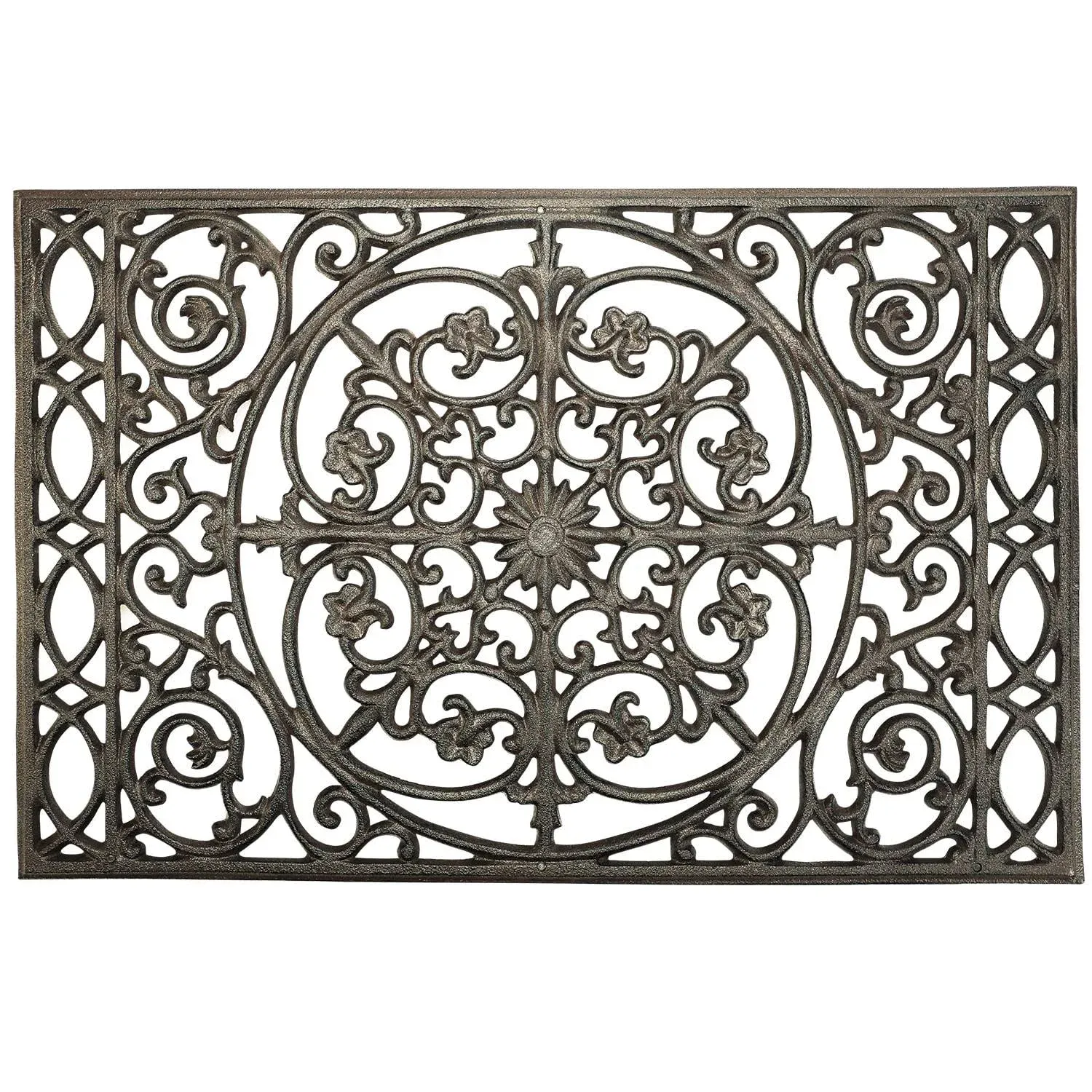 Sungmor Rectangle Cast Iron Doormat - 22 inch x 14.4 inch - Heavy Duty Non-Slip ...