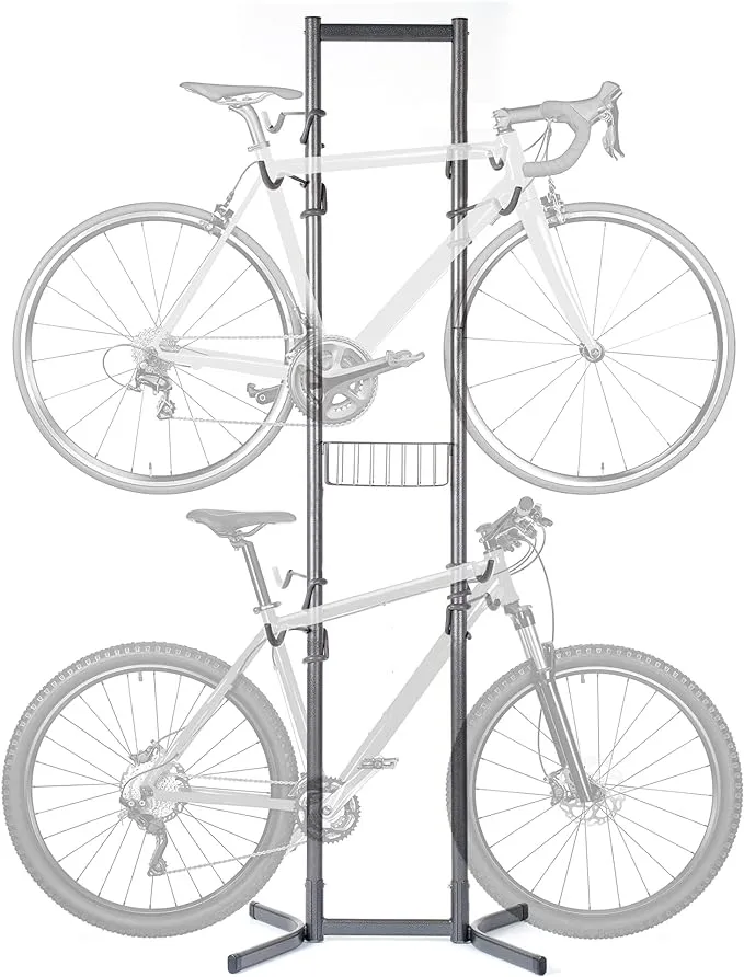 Delta 4-Bike Free Standing Rack & Basket