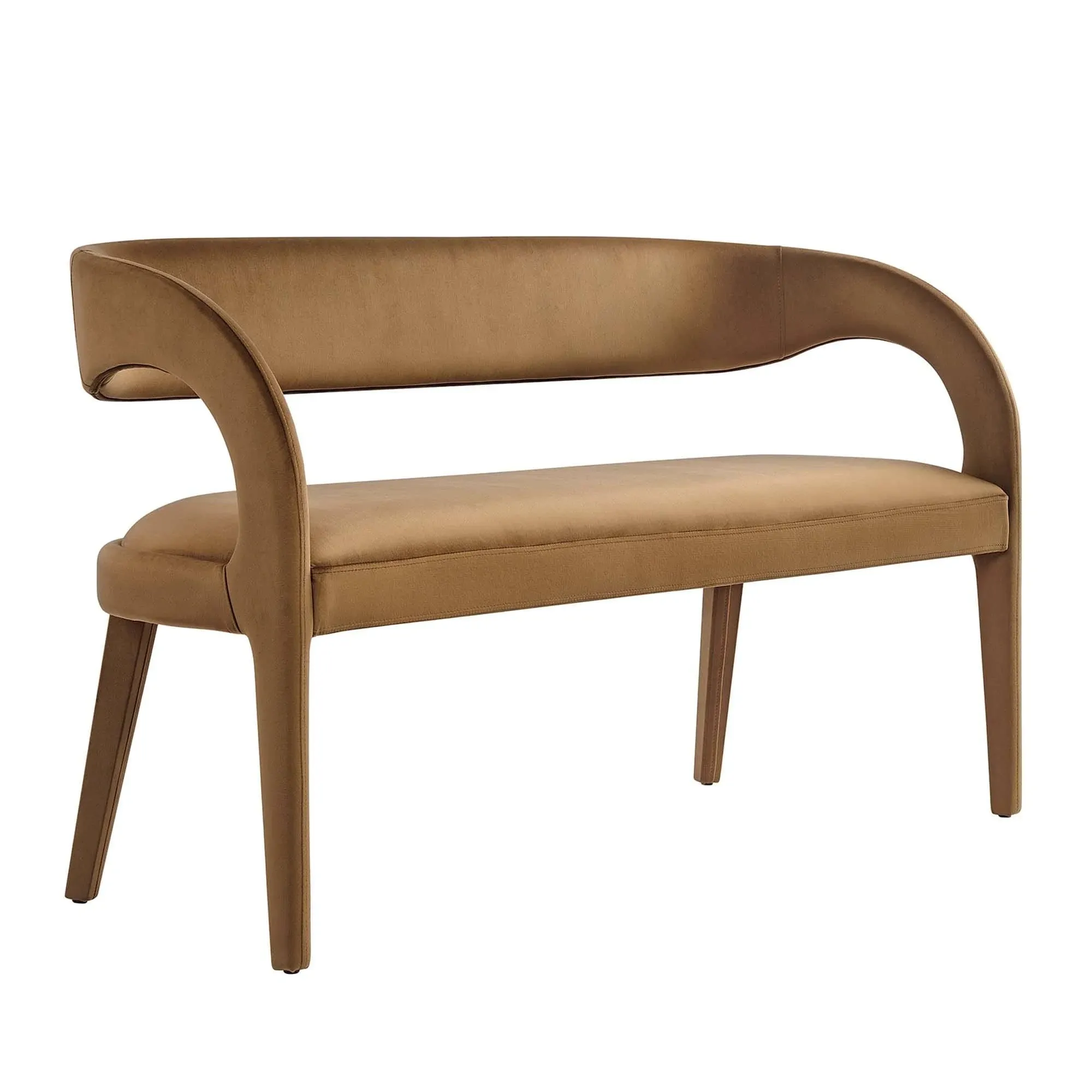 Pinnacle Performance Velvet Accent Bench - Brown