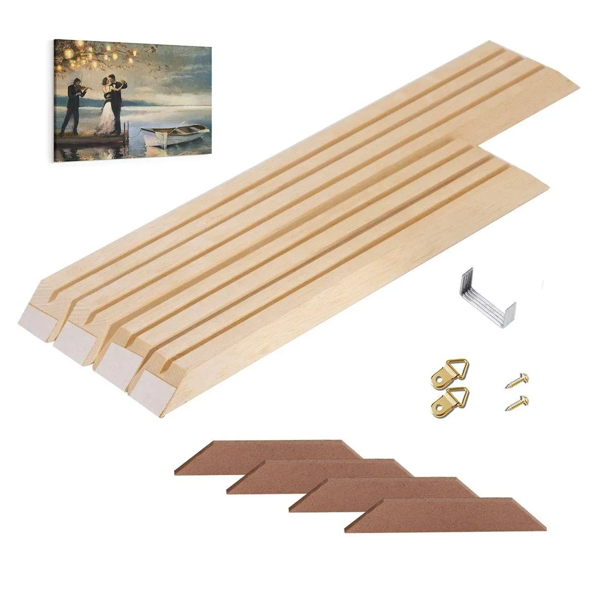 Prixas Print Canvas Frame 11 X14 inch Stretcher Bars Wood Kits with Accessories ...