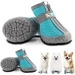 Hcpet Dog Shoes for Small Dogs, Breathable Dog Boots & Paw Protectors for Hot Pavement Winter Snow Hiking, Anti-Slip Dog Booties for Hardwood Floor Blue Size 1