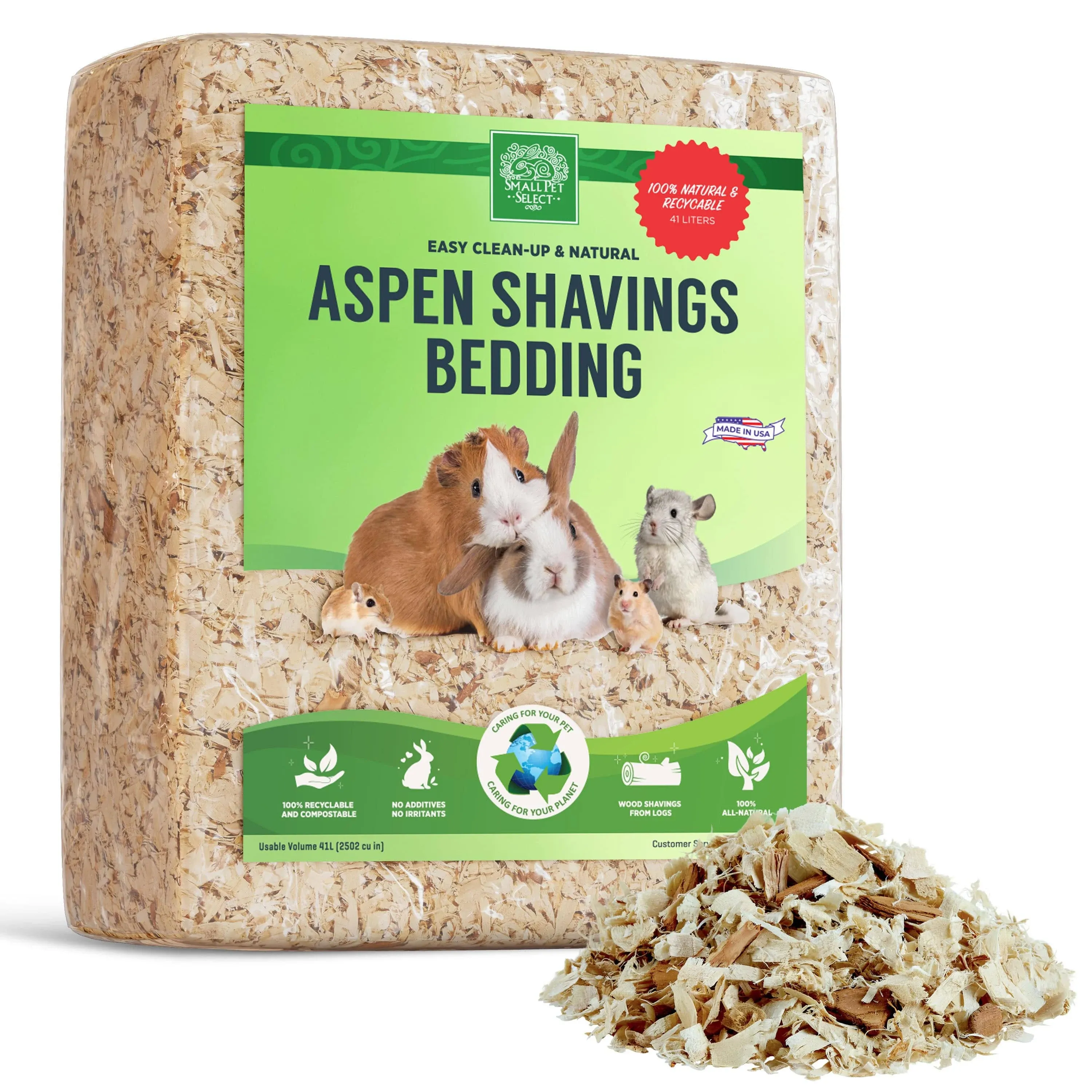 Small Pet Select Aspen Bedding - 41 Litre