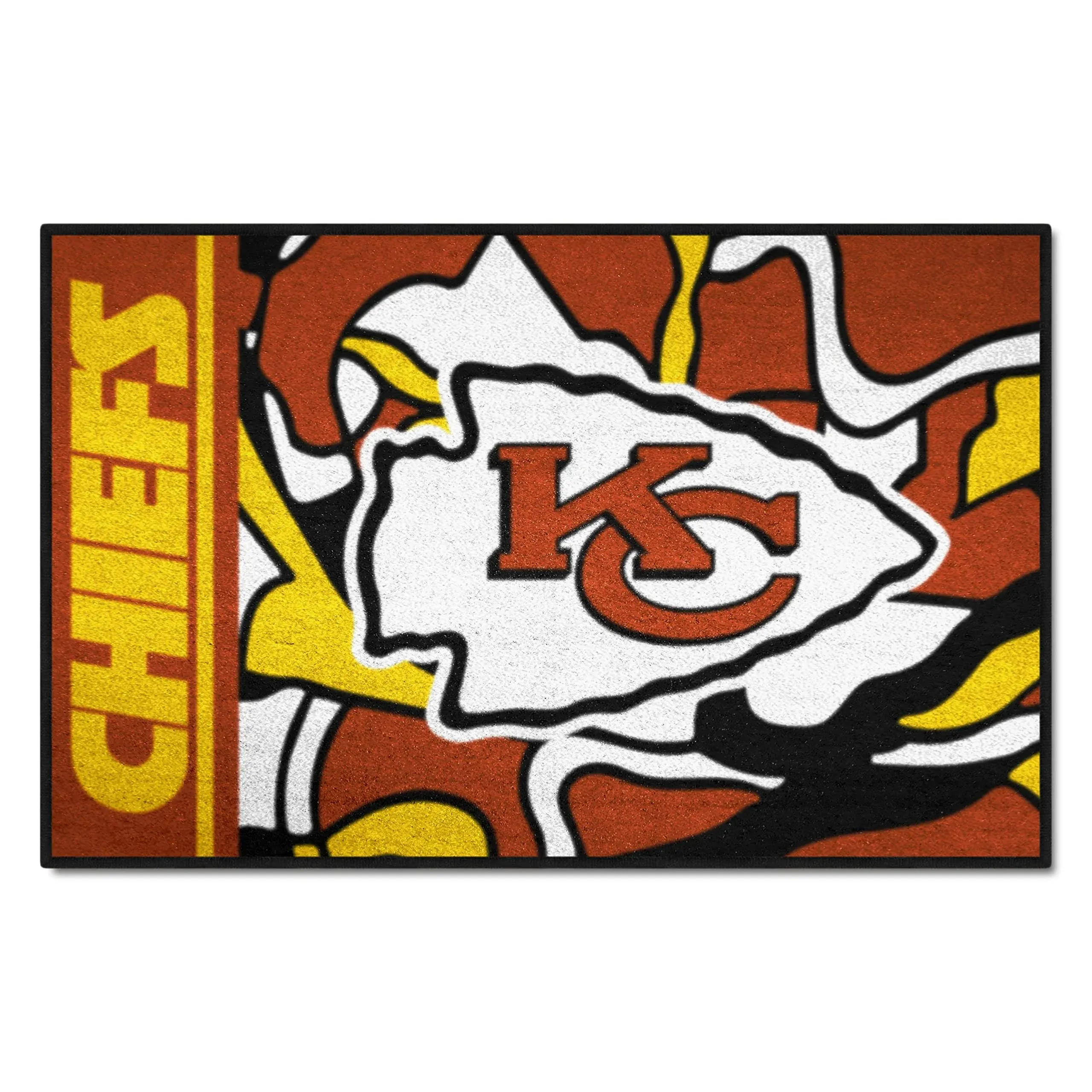 FANMATS 23297 Kansas City Chiefs Starter Mat Xfit Design - 19in x 30in Accent Rug| Sports Fan Home Decor Rug and Tailgating Mat