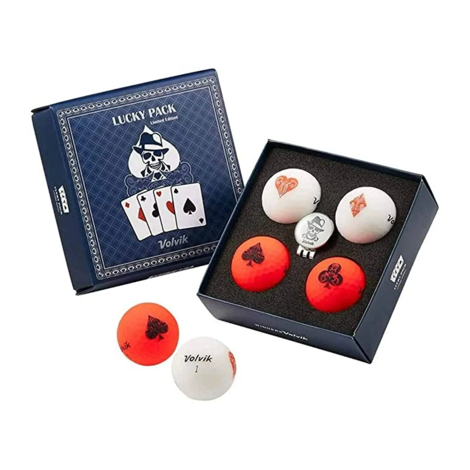 Volvik Lucky Pack Golf Balls 4pk White Red