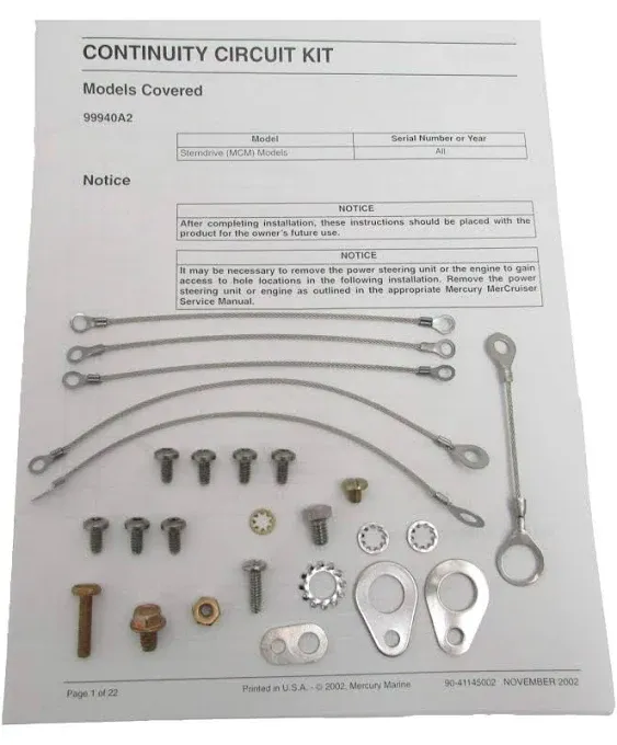 Continuity Circuit Kit 99940A2. Mercury Marine