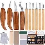 Olerqzer 26-in-1 Wood Carving Kit with Detail Wood Carving Knife Whittling Knife Wood Chisel Knife Gloves Carving Knife Sharpener for Spoon Bowl