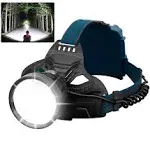 tunfou LED Rechargeable Headlamps for Adults, 90000 Lumen Super Bright Headlamp Flashlight 90Adjustable 4 Modes Ipx5 Waterproof USB Rechargeable Head