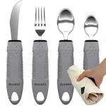 BUNMO Adaptive Utensils for Elderly, Arthritis, Weak Hand Grip &amp; Handicapped ...