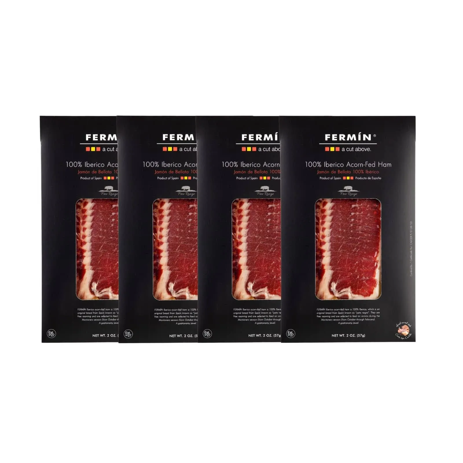 100 Acorn-fed Ham Sliced 2 oz 4 Pack Jamon de Bellota 100 Iberico Loncheado 2 oz ...