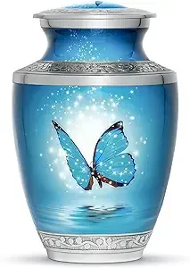 Malaika Memorials Blue Butterfly Urn - Adult Cremation Style 1 