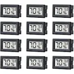 Pgzsy 12 Pack Mini Small Digital Electronic Temperature Humidity Meters Gauge Indoor Thermometer Hygrometer LCD Display Fahrenhe