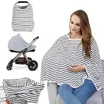 Baby Nursing Cover & Nursing Poncho - Multi Use Cover for Baby Car Seat Canopy, Shopping Cart Cover, Stroller Cover, 360° Full Privacy Breastfeeding Coverage, Baby Shower Gifts for Boy&Girl