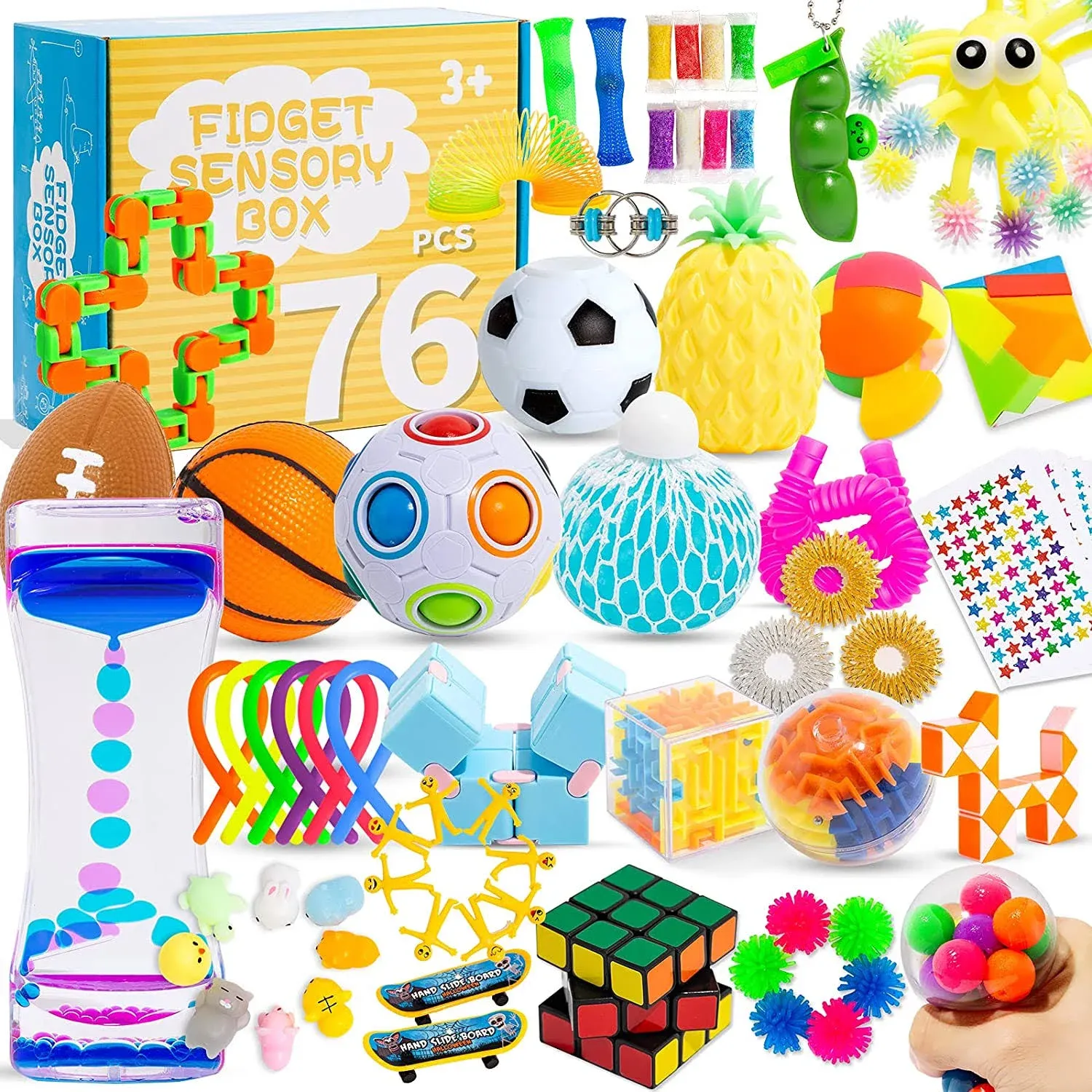 76 Pack Sensory Fidget Toys Set, Stress Relief and Anti-anxiety Bundle Sensory Toys for Kids Adults